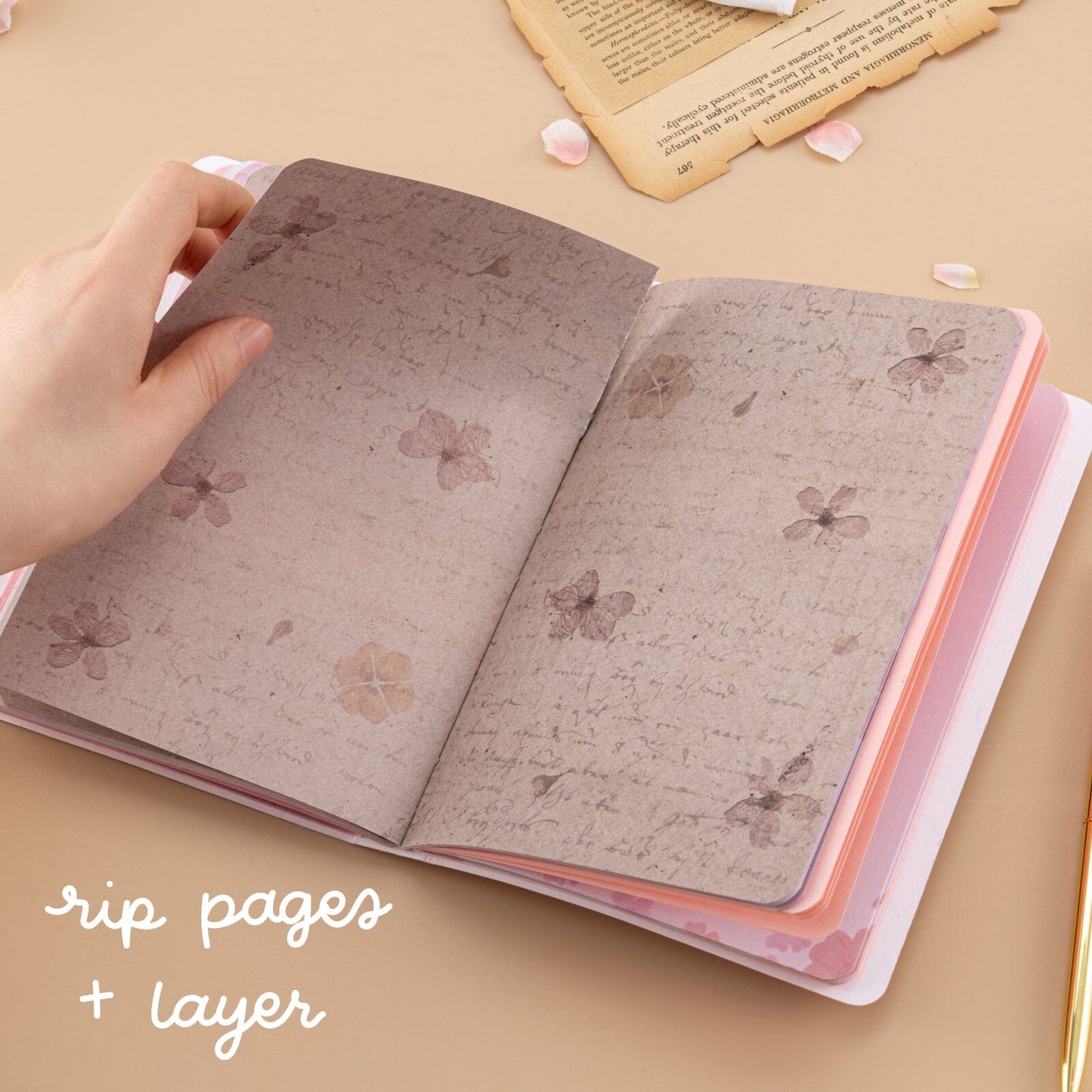 Tsuki Junk Journal Pink Spring Edition Notebook