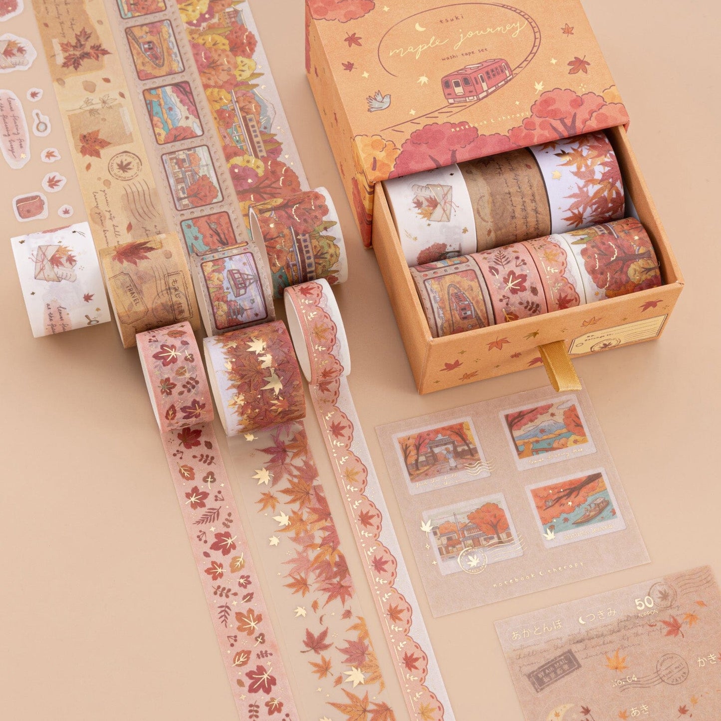 Tsuki ‘Maple Journey’ Washi Tape Set ☾