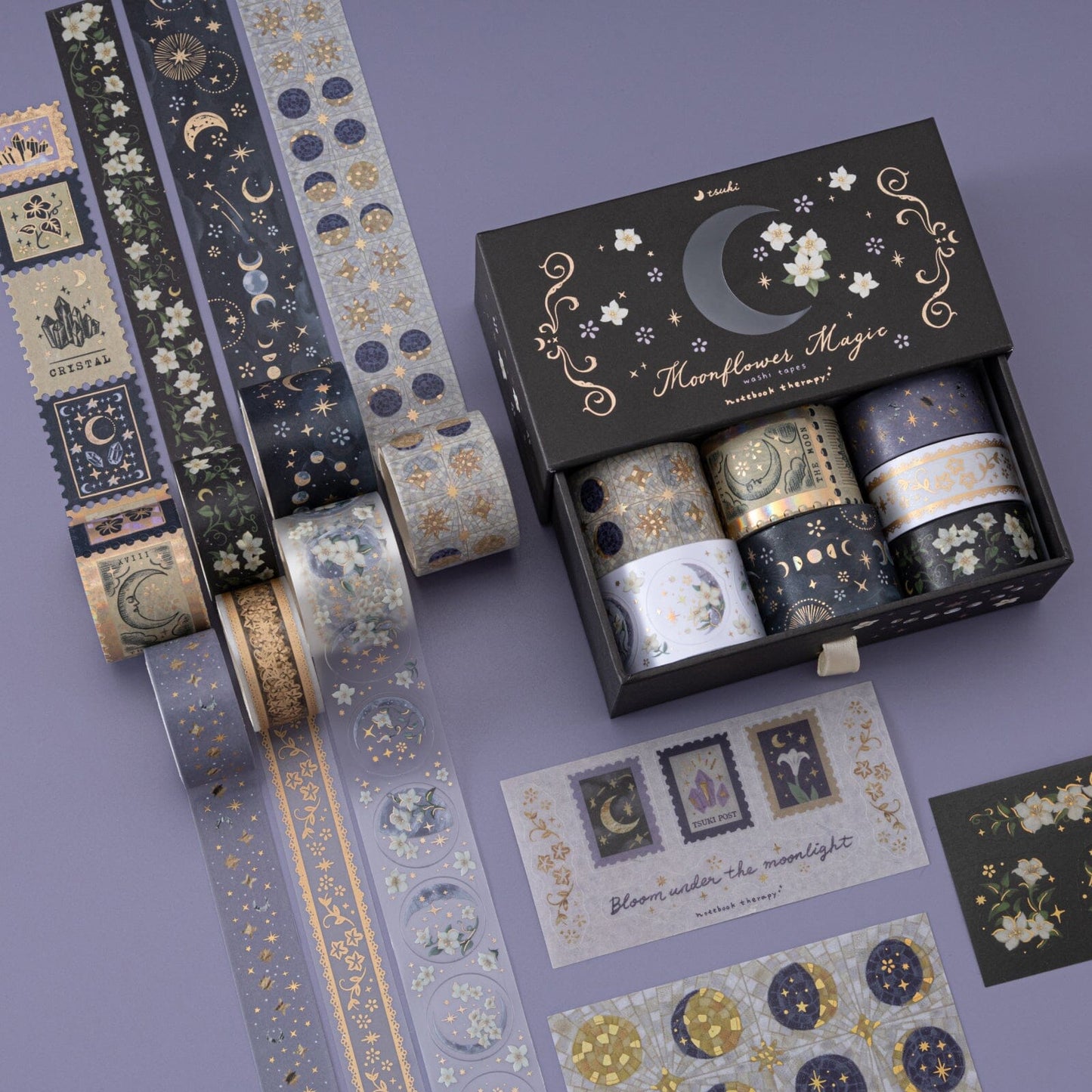 Tsuki ‘Moonflower Magic’ Washi Tape Set ☾