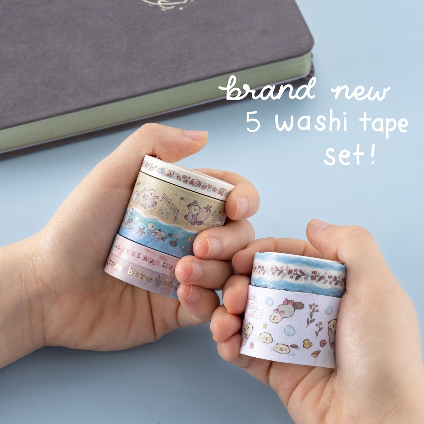 Tsuki ‘Otter Friends’ Washi Tape Set ☾