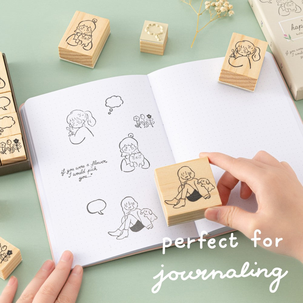 Tsuki ‘Happy Day’ Bullet Journal Stamp Set by Notebook Therapy x Peppoko ☾