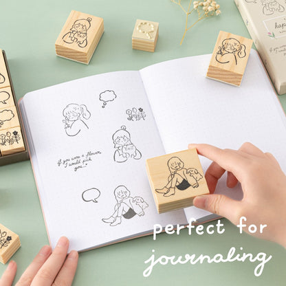 Tsuki ‘Happy Day’ Bullet Journal Stamp Set by Notebook Therapy x Peppoko ☾