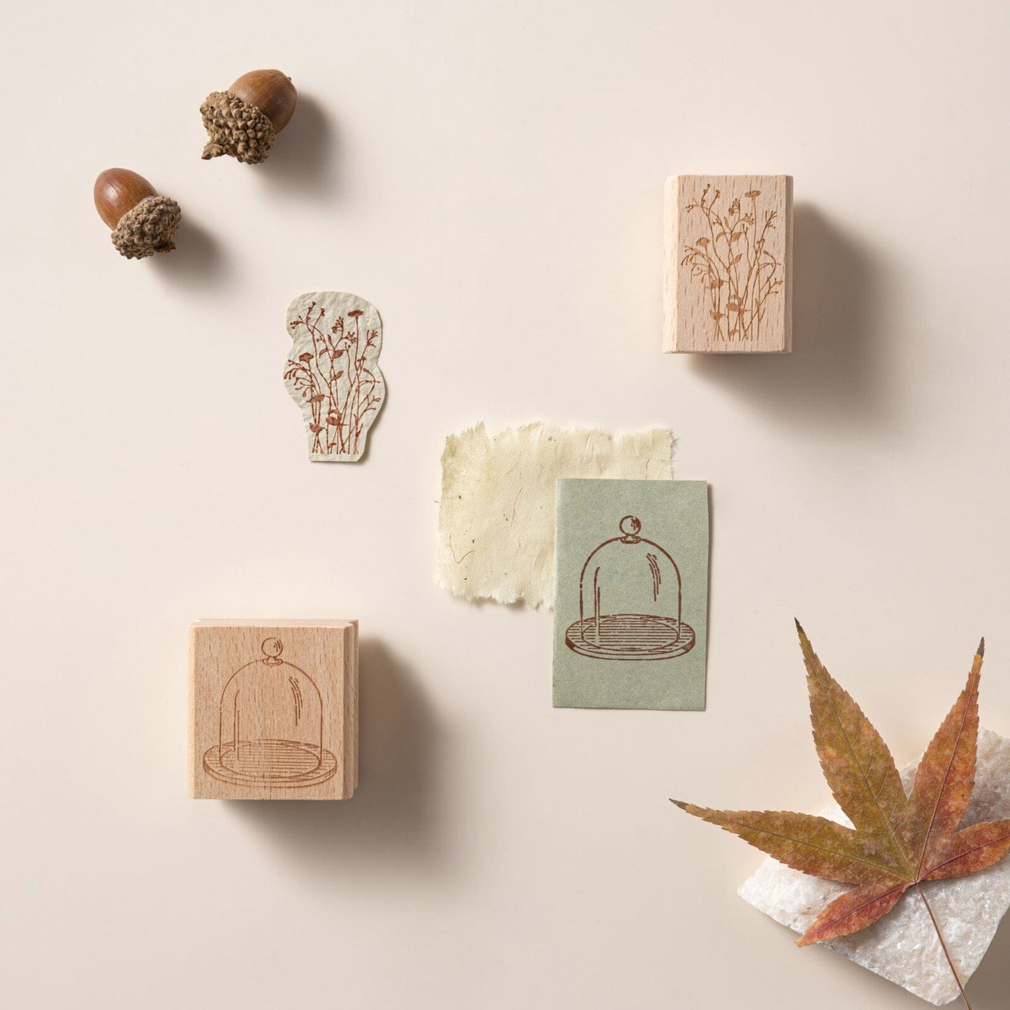 Hinoki - ‘Into the Fall’ Engraved Wooden Stamps Set