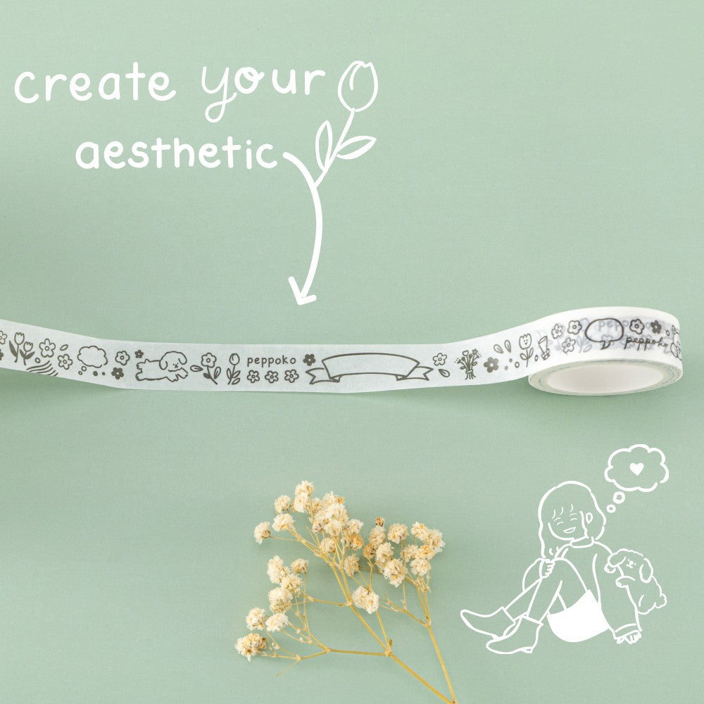 Tsuki ‘Happy Day’ Washi Tape Set by Notebook Therapy x Peppoko ☾