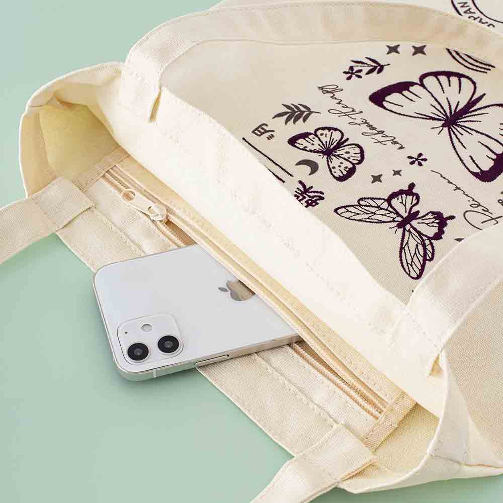 Tsuki ‘Flutter + Dream’ Tote Bag by Notebook Therapy x Pelinkan ☾
