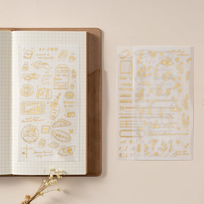 Hinoki - ‘Daily Essentials’ Gold Foil Print-On Sticker Set