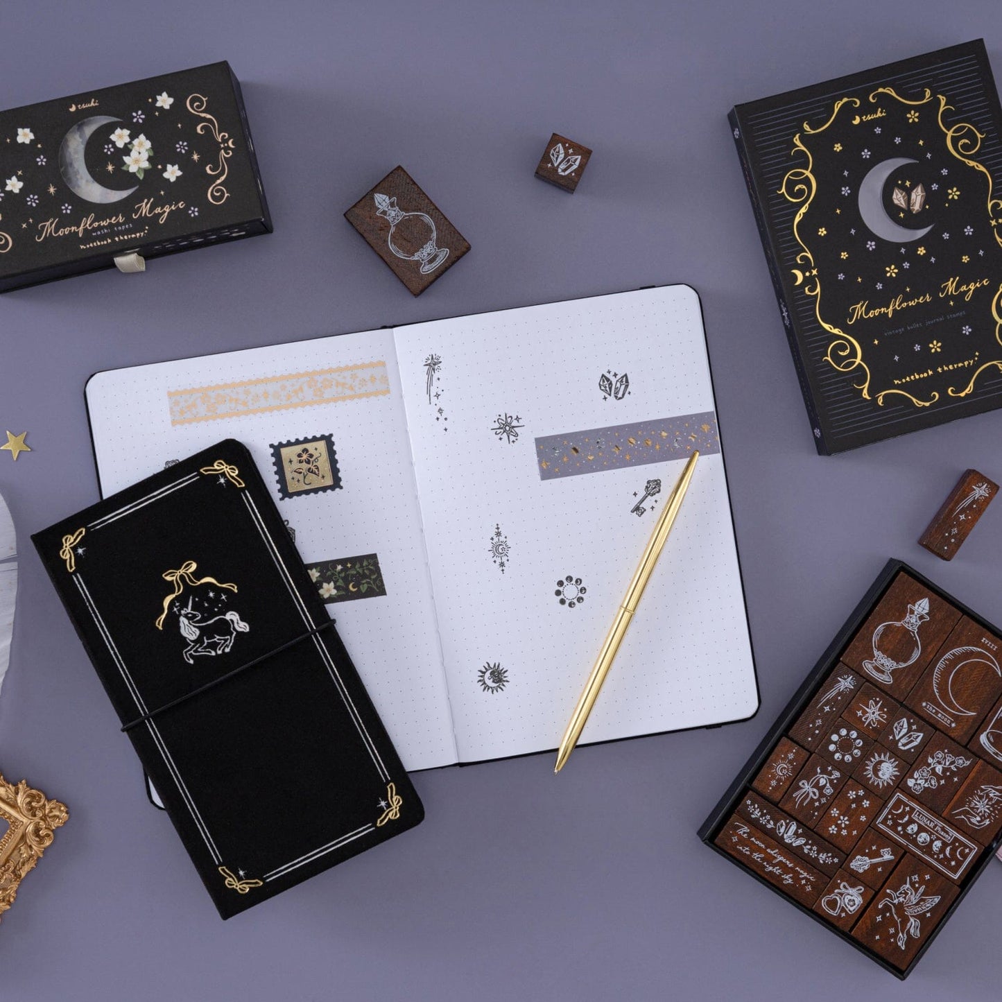 Tsuki ‘Moonflower Magic’ Bullet Journal Stamp Set ☾