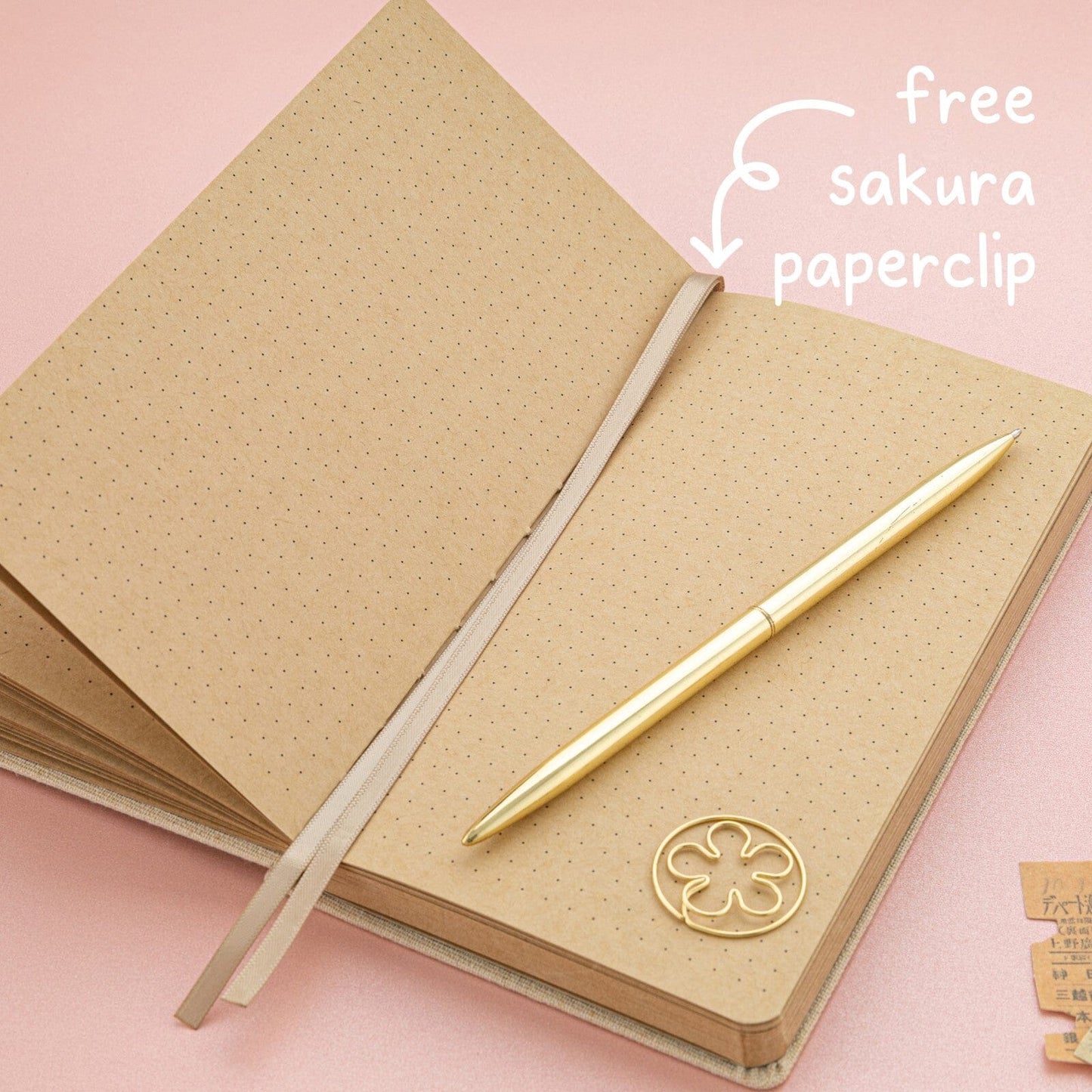 Tsuki ‘Sakura Breeze’ Kraft Paper Travel Notebook ☾