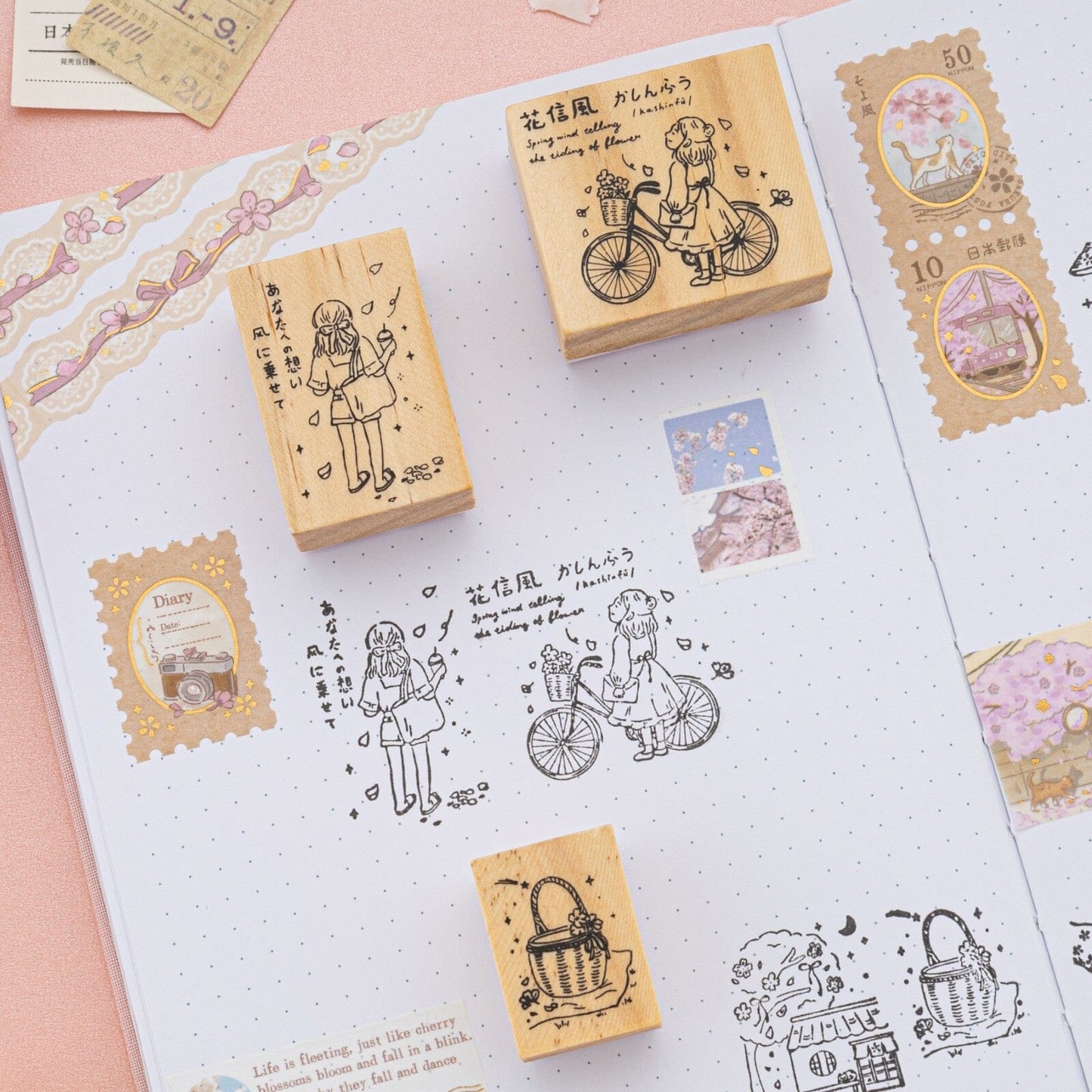 Tsuki ‘Sakura Breeze’ Bullet Journal Stamp Set ☾