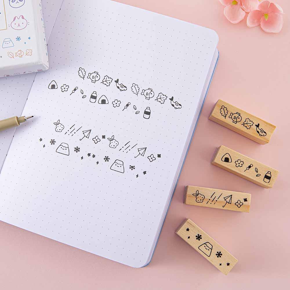 Tsuki ‘Four Seasons’ Bullet Journal Stamp Set ☾ @milkkoyo x NotebookTherapy