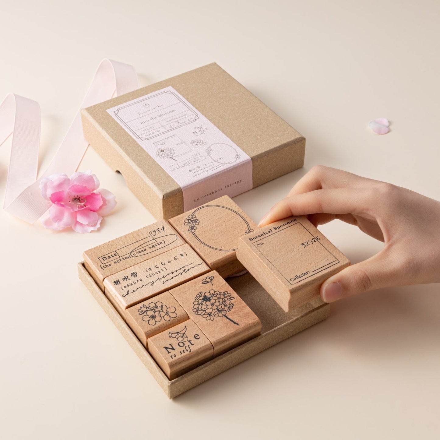 Hinoki - ‘Into the Blossom’ Wooden Stamps Set
