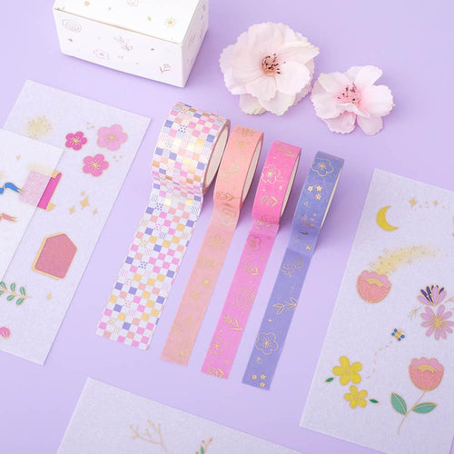 Tsuki 'Floral' Washi Tapes + Stickers Set ☾