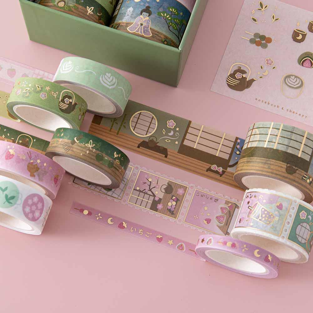 Tsuki ‘Matcha Ichigo’ Washi Tape Set ☾
