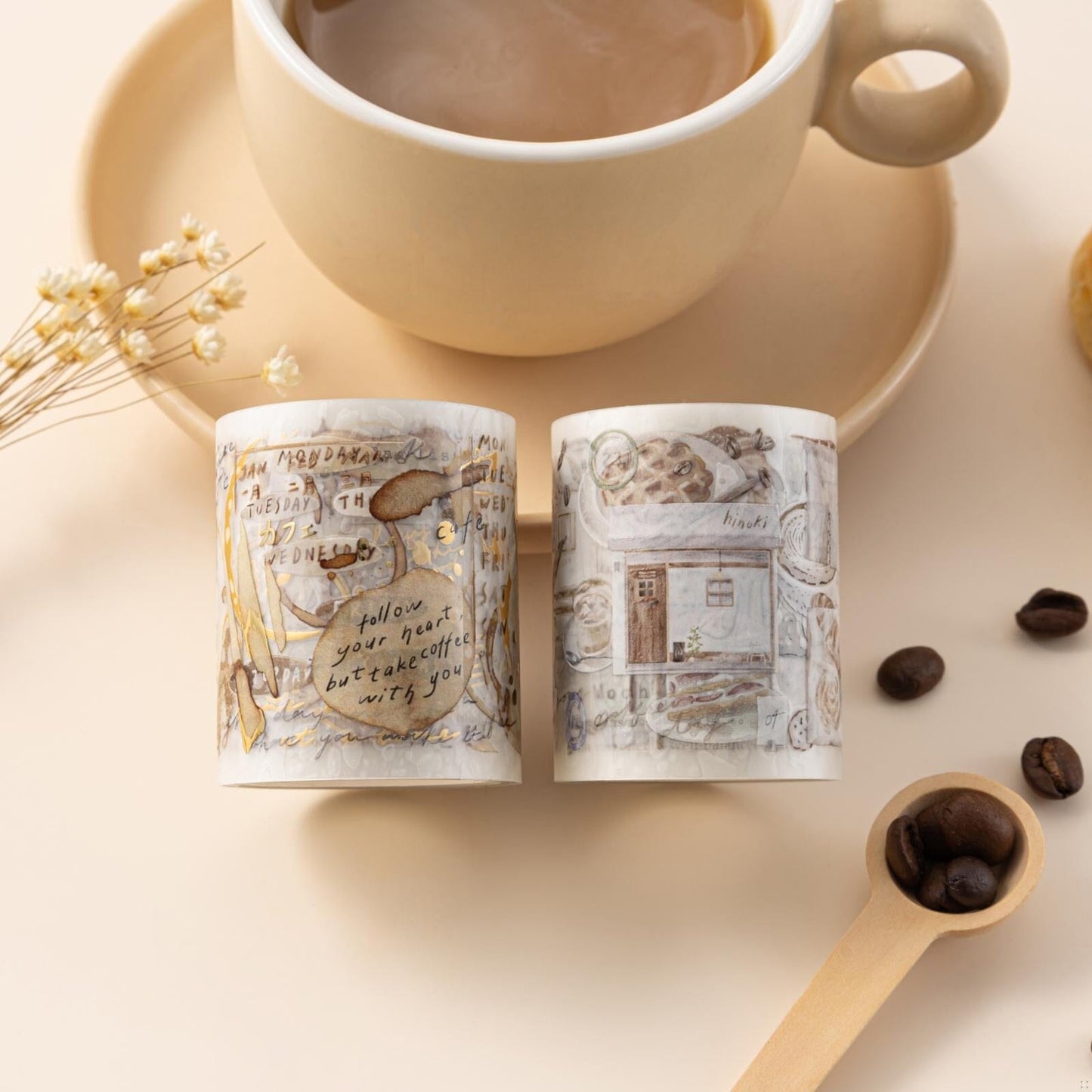 Hinoki - ‘Into the Cafe' PET Decorative Tape Set