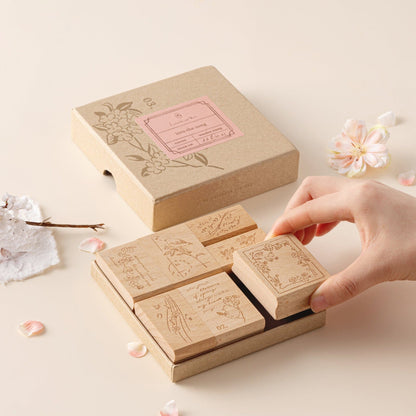 Hinoki - ‘Into the Song' Engraved Wooden Stamps Set
