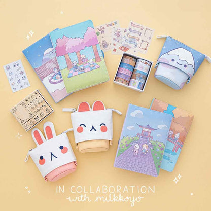 Tsuki ‘Four Seasons’ Embroidered Pop-Up Pencil Case ☾ @milkkoyo x NotebookTherapy