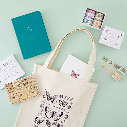 Tsuki ‘Flutter + Dream’ Tote Bag by Notebook Therapy x Pelinkan ☾