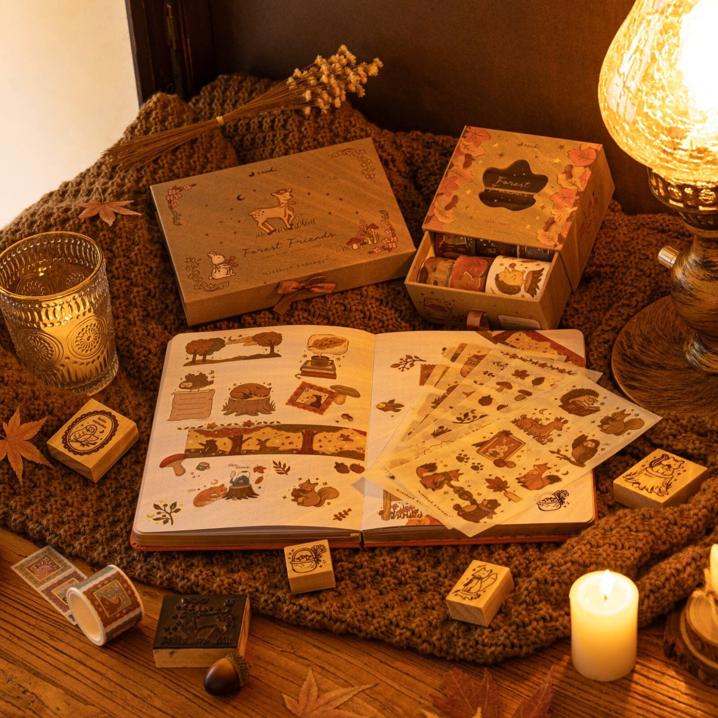 Tsuki ‘Forest Friends’ Bullet Journal Stamp Set ☾