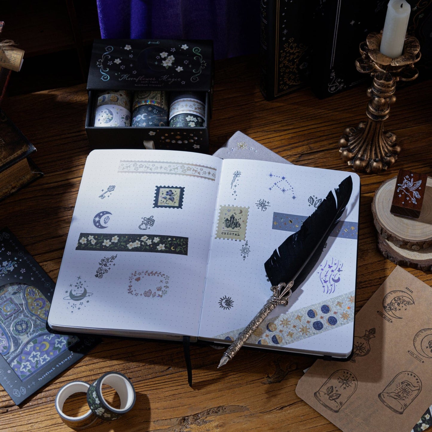 Tsuki ‘Moonflower Magic’ Bullet Journal Stamp Set ☾