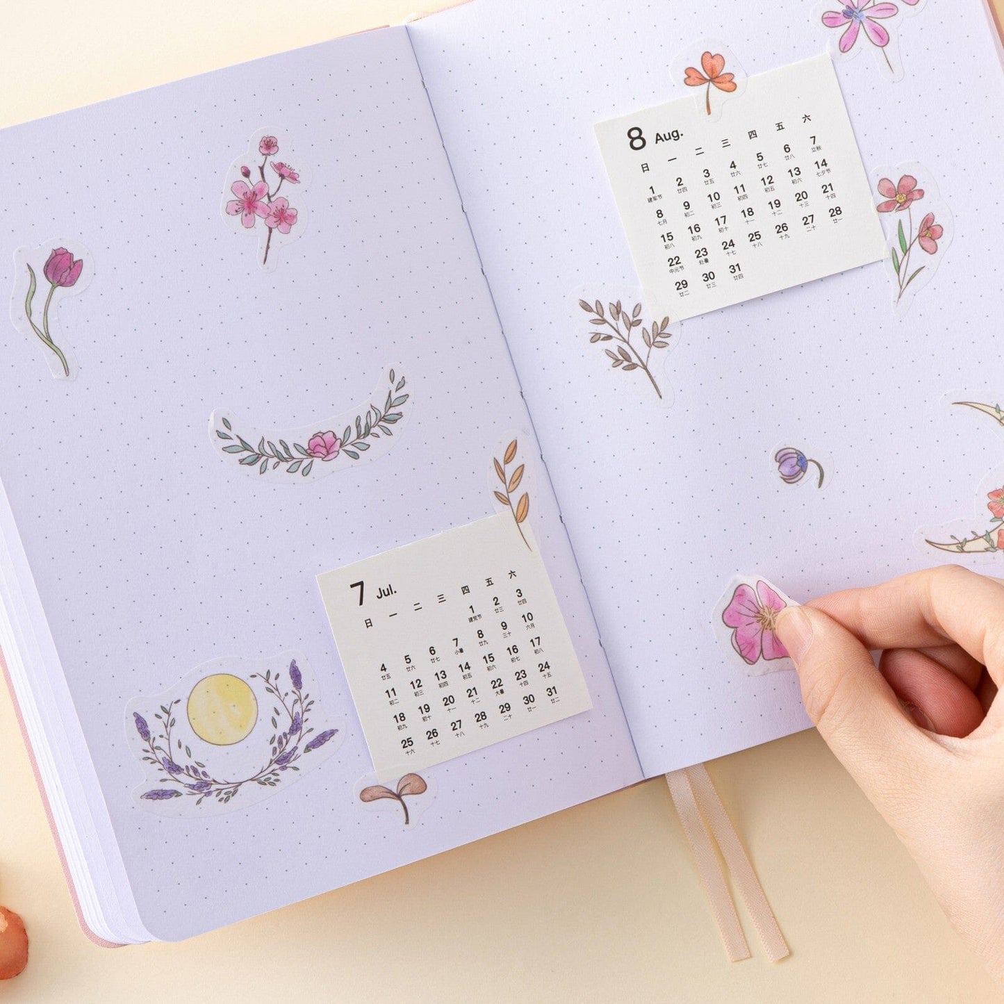 Tsuki ‘Watercolour Garden’ Stickers - Set Of 10