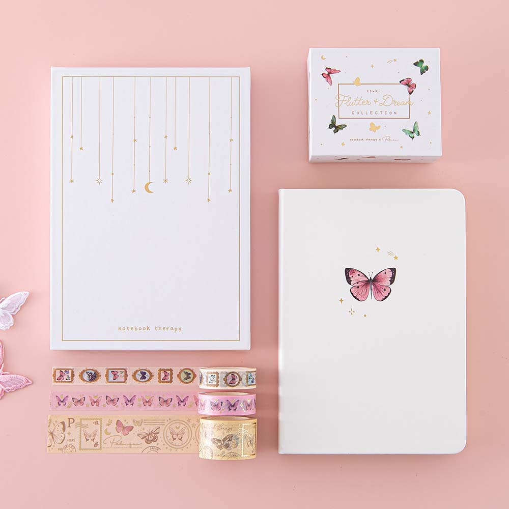 Tsuki Cloud White ‘Flutter + Dream’ Limited Edition Bullet Journal by Notebook Therapy x Pelinkan ☾