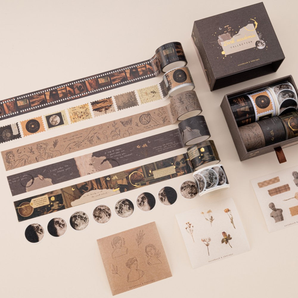 Tsuki ‘Dark Academia’ Washi Tape Set ☾