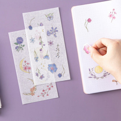 Tsuki ‘Watercolour Garden’ Stickers - Set Of 10