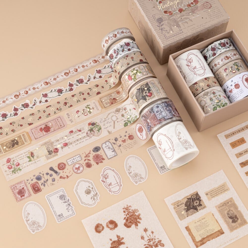 Tsuki ‘Vintage Rose’ #2 Washi Tape Set ☾