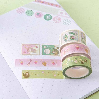 Tsuki ‘Matcha Ichigo’ Washi Tape Set ☾