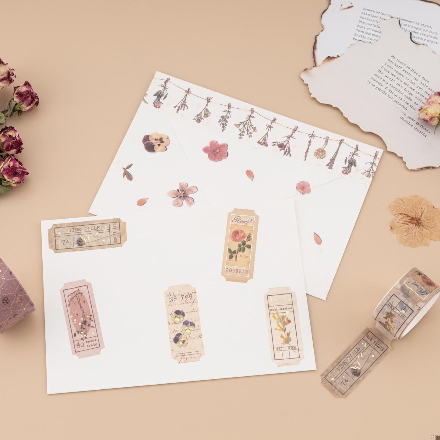 Tsuki ‘Dried Flowers’ Washi Tape Set ☾