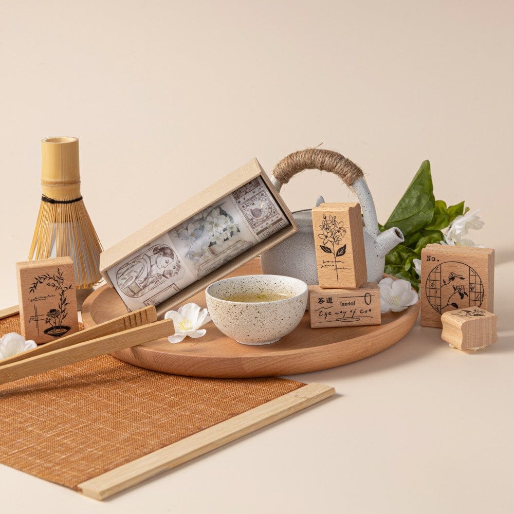 Hinoki - ‘Into the Tea Room' Wooden Stamps