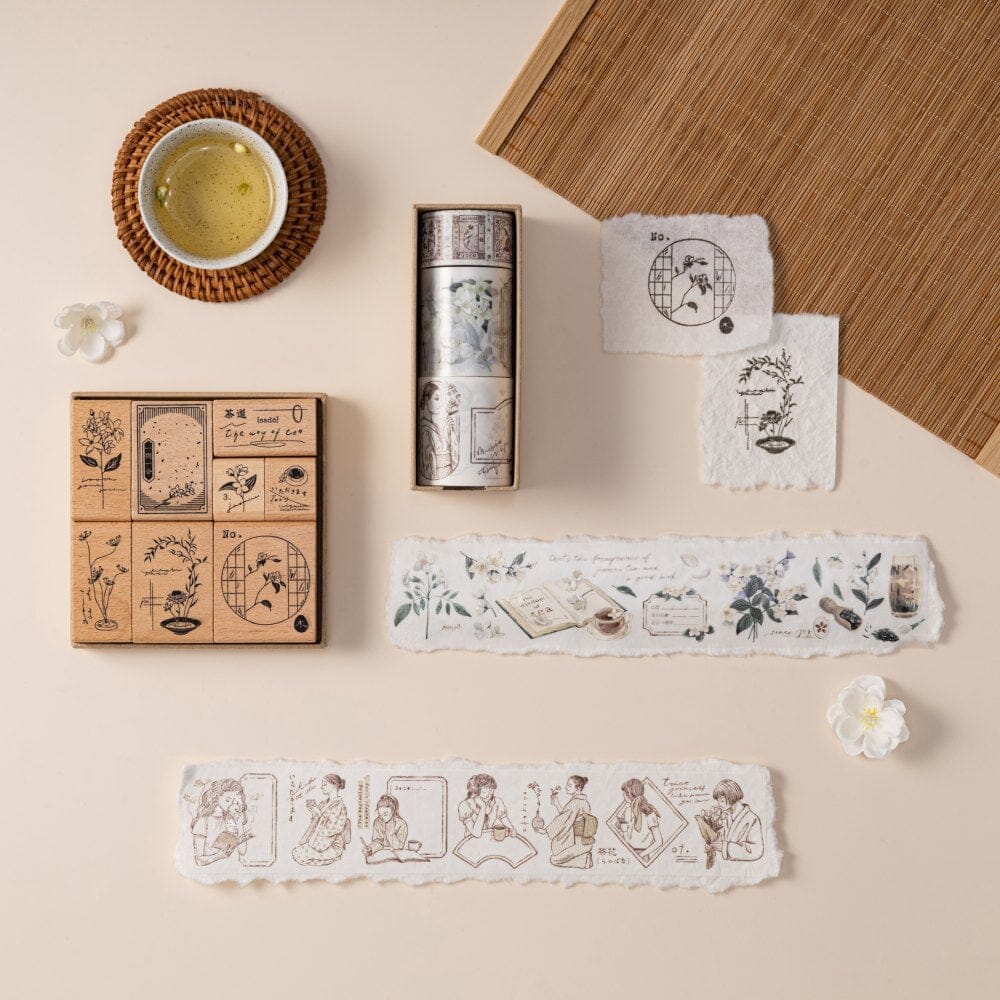 Hinoki - ‘Into the Tea Room' Wooden Stamps