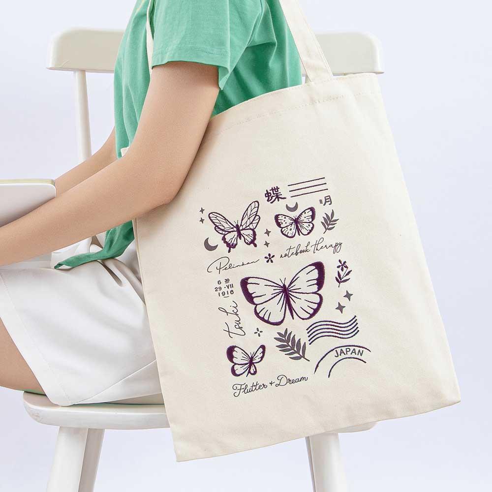 Tsuki ‘Flutter + Dream’ Tote Bag by Notebook Therapy x Pelinkan ☾