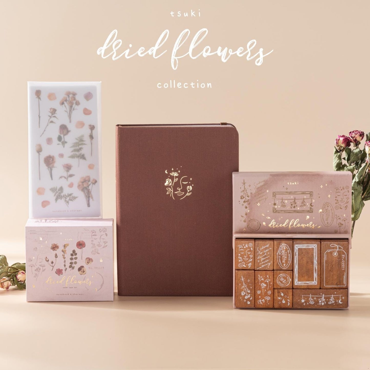 Tsuki ‘Dried Flowers’ Washi Tape Set ☾