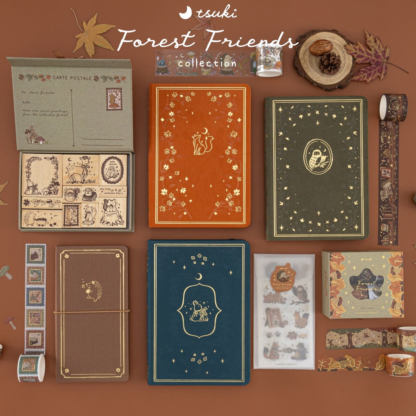 Tsuki ‘Forest Friends’ Washi Tape Set ☾