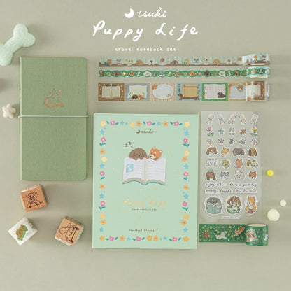 Tsuki ‘Puppy Life’ Travel Notebook Gift Set ☾