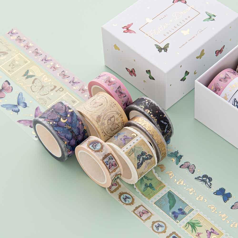 Tsuki ‘Flutter + Dream’ Washi Tape Set by Notebook Therapy x Pelinkan ☾