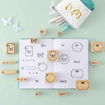 Tsuki ‘Flutter + Dream’ Bullet Journal Stamp Set by Notebook Therapy x Pelinkan ☾