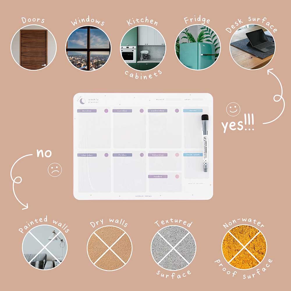 Tsuki Reusable Weekly Wall Planner ☾