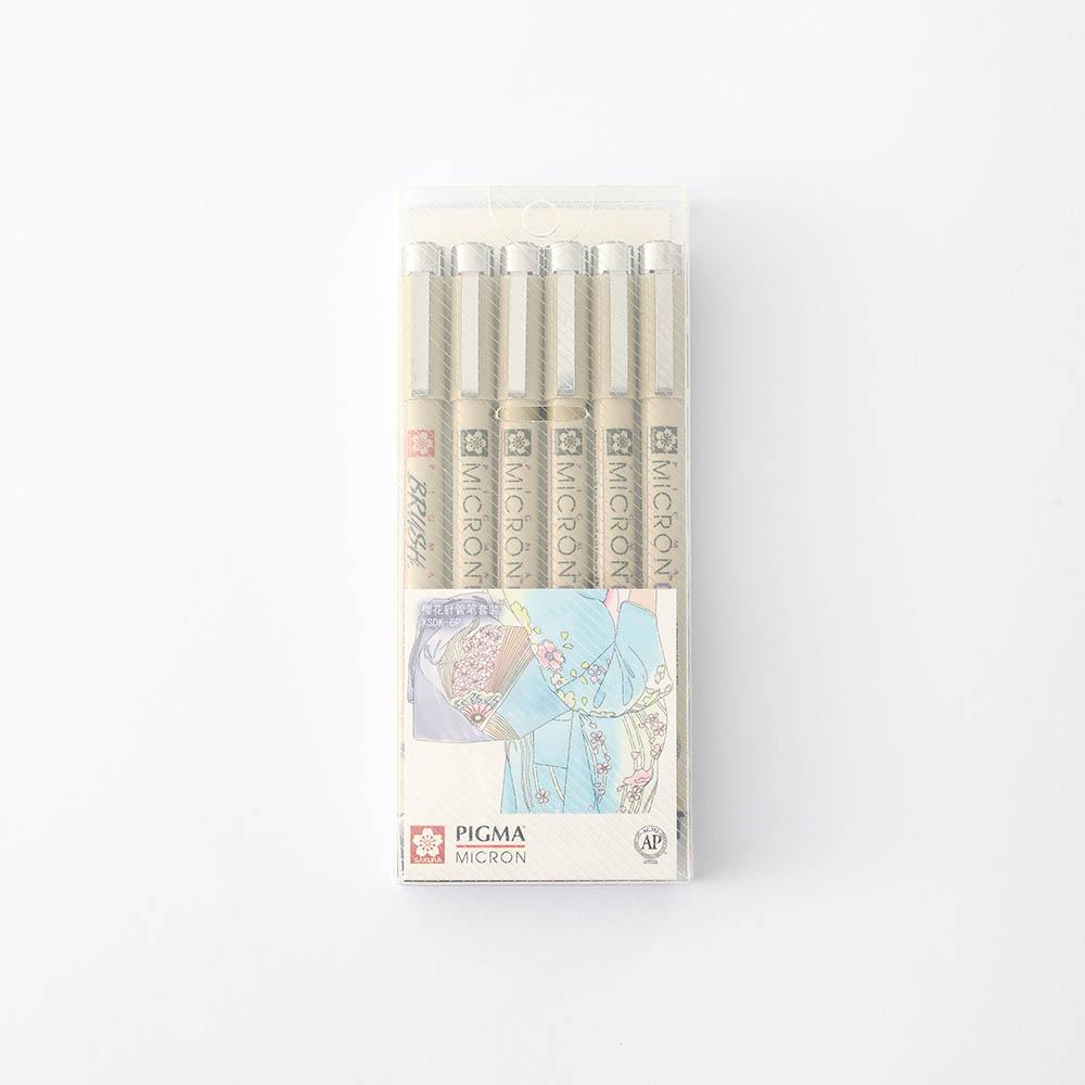 6 Set Sakura Pigma Micron Pens
