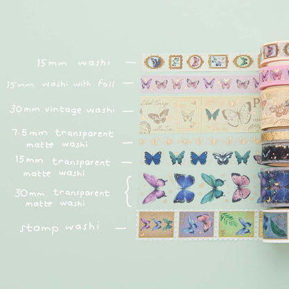 Tsuki ‘Flutter + Dream’ Washi Tape Set by Notebook Therapy x Pelinkan ☾