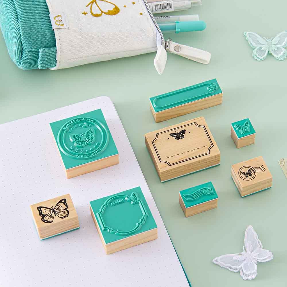 Tsuki ‘Flutter + Dream’ Bullet Journal Stamp Set by Notebook Therapy x Pelinkan ☾