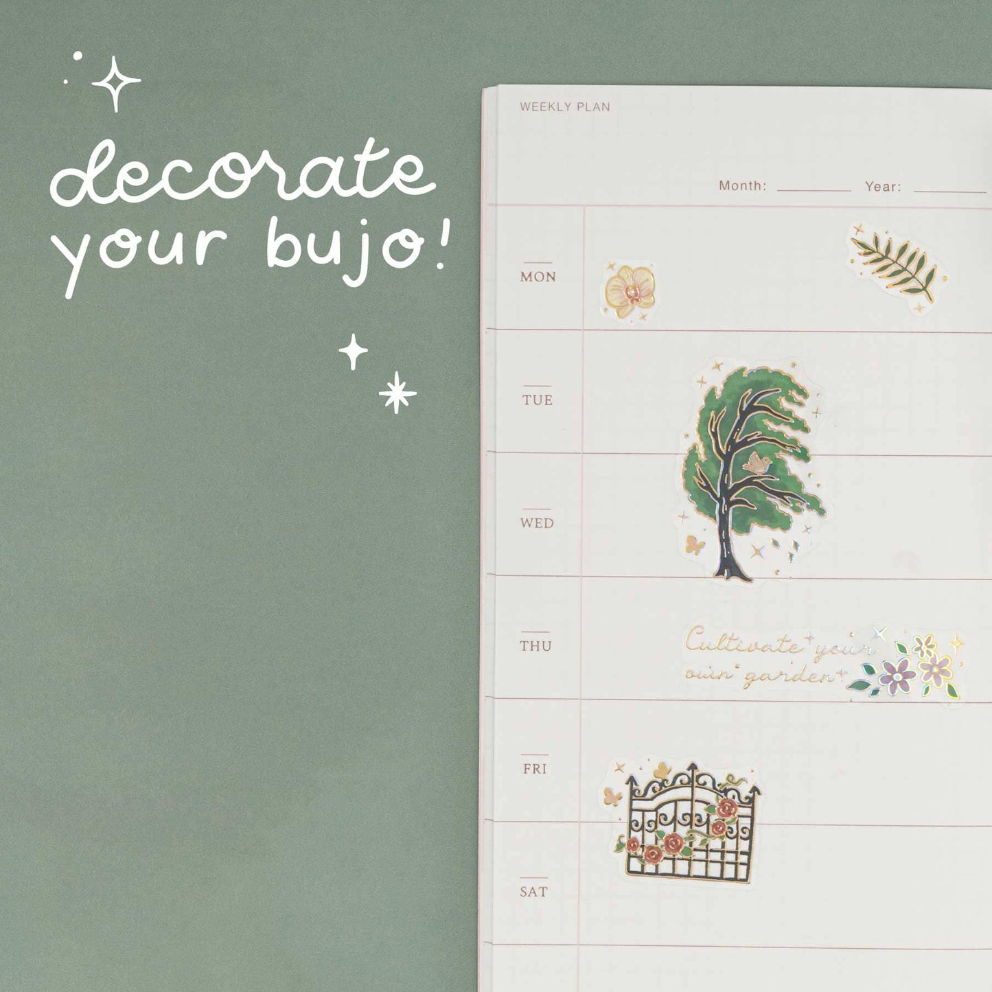 Tsuki ‘Secret Garden’ 3D Foil Sticker Set ☾