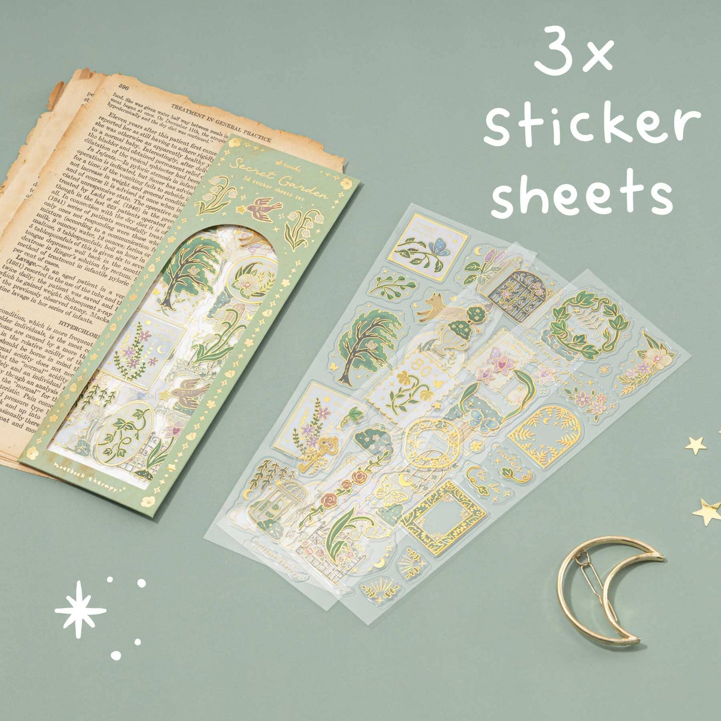 Tsuki ‘Secret Garden’ 3D Foil Sticker Set ☾