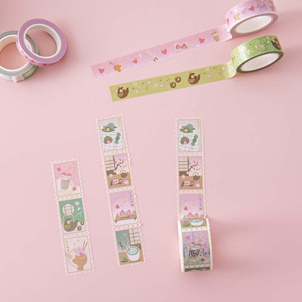 Tsuki ‘Matcha Ichigo’ Washi Tape Set ☾