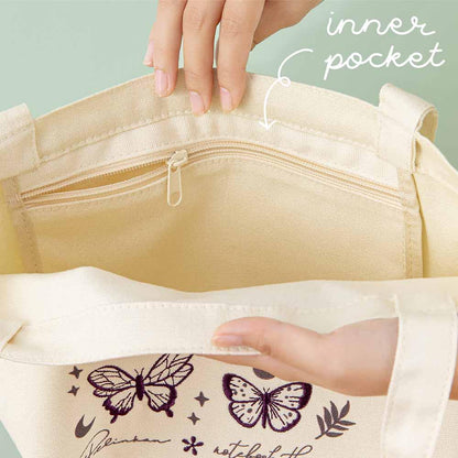 Tsuki ‘Flutter + Dream’ Tote Bag by Notebook Therapy x Pelinkan ☾