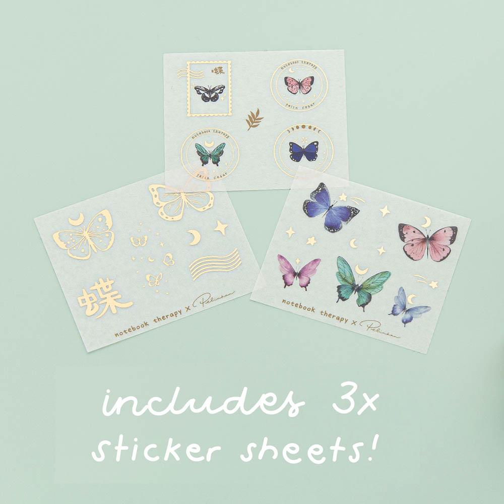 Tsuki ‘Flutter + Dream’ Washi Tape Set by Notebook Therapy x Pelinkan ☾