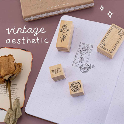 Tsuki ‘Vintage Rose’ Bullet Journal Stamp Set ☾