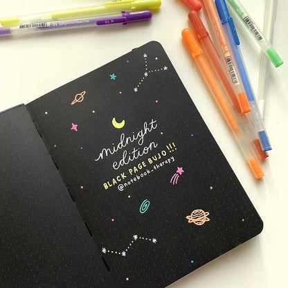 Tsuki 'Midnight Edition' Black Page Bullet Journal ☾