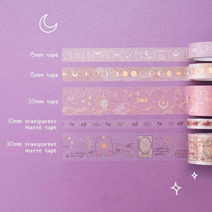 Tsuki ‘Moonlit Blush’ Washi Tape Set ☾
